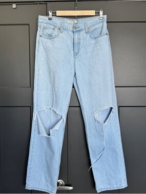 Light Blue Straight-Leg Ripped Women’s Jeans